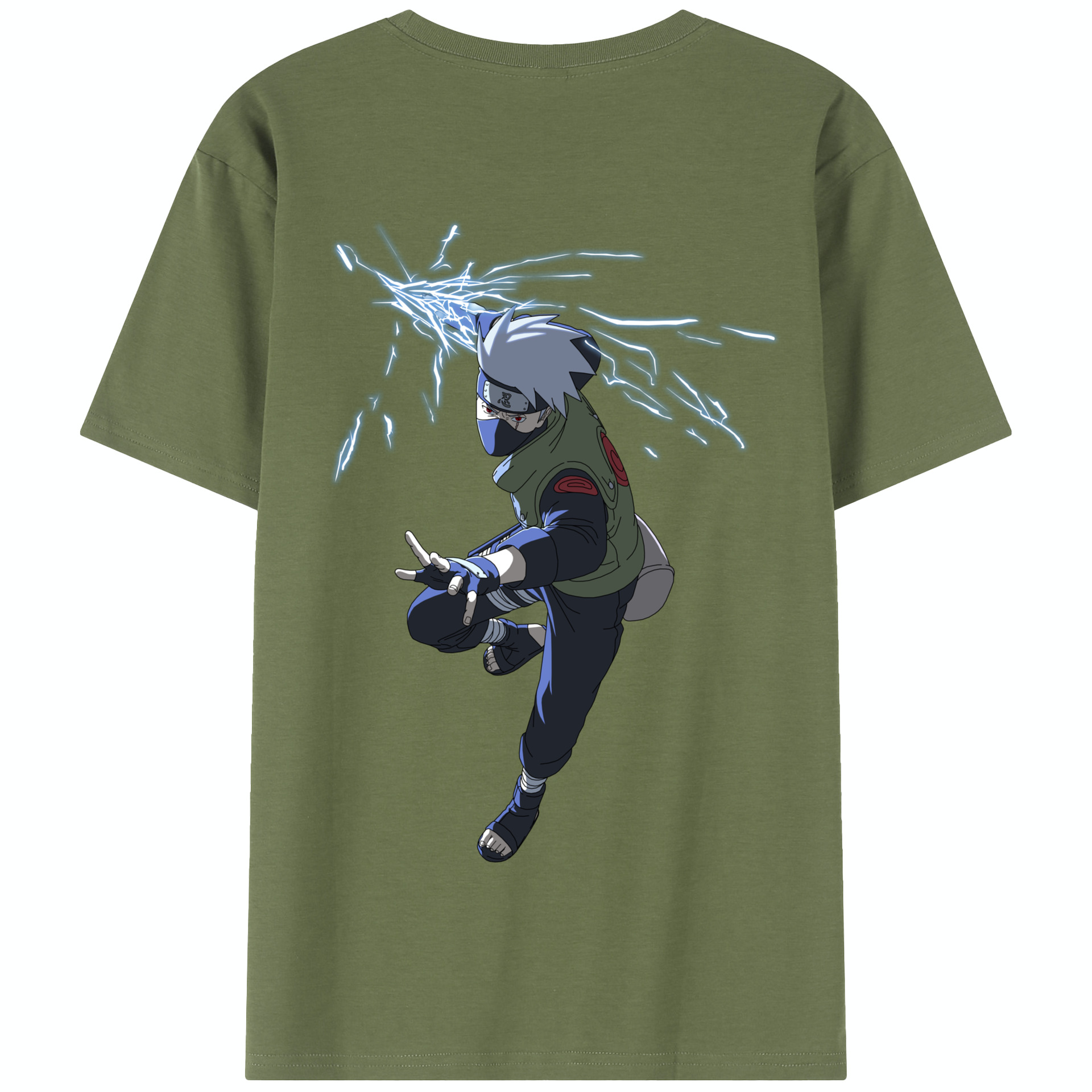 （画像用） NARUTO -ナルト- はたけ カカシ Hatake Kakashi 綿100％半袖Tシャツ（背面プリント）